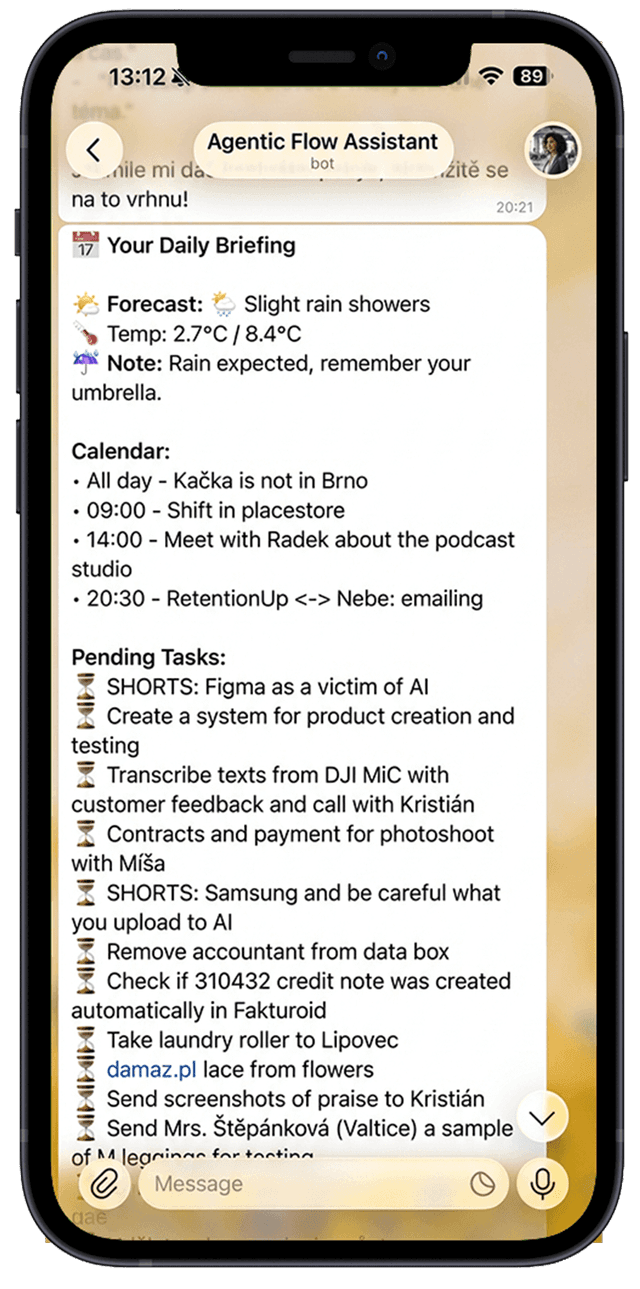 Daily Briefing on iPhone